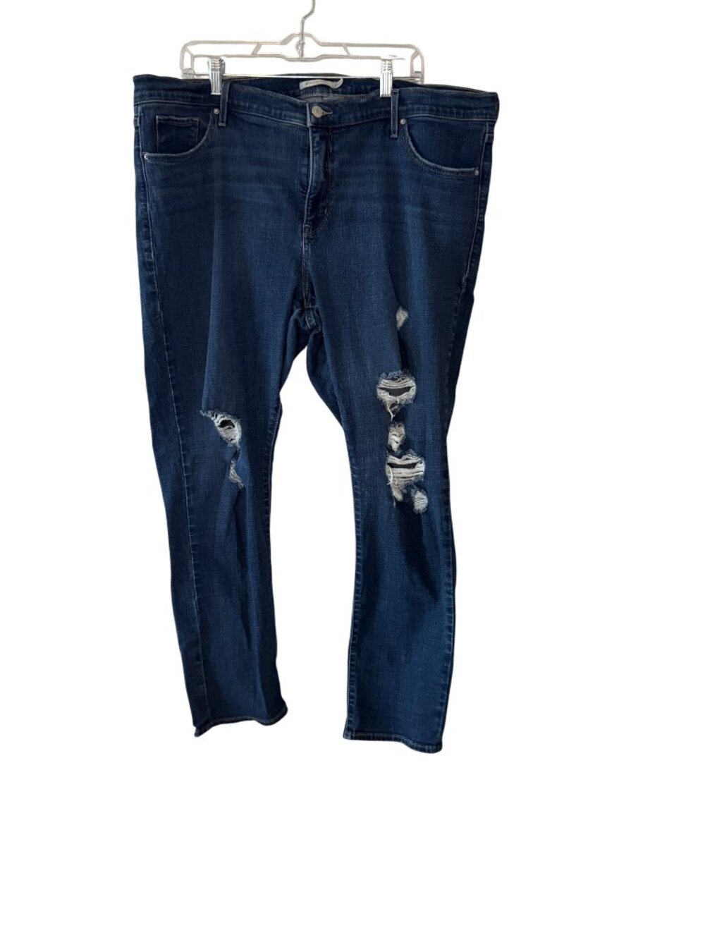 Levis 311 Shaping Skinny Jeans 22W Dark Wash With Distressed Knees Womens Plus S